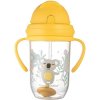 Canpol Babies nevylievací hrnček so slamkou a závažím Exotic Animals 270 ml, žltý