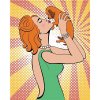 Zuty – Maľovanie Podľa Čísel – Pop-Art Žena So Šteniatkom, 40 × 50 cm, Plátno + Rám 8596530078654