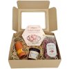 Darčeková sada BOX Ruža Sladkosť Turkish Delight Ružový čaj Sviečka