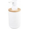 Aqualine SNOW dávkovač mydla na postavenie 350ml, biela/bambus 7578