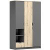 Wilsondo Šatníková skriňa Joy 3D 120x193x51 - sivá/dub artisan