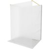 Mexen Kioto, sprchová zástena Walk-In 100 x 200 cm, 8mm sklo námraza, zlatý matný profil, 800-100-002-55-30