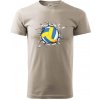 Volejbal lopta v triku - Klasické pánske tričko vyššej gramáže - 2XL ( Ľadovo sivá )