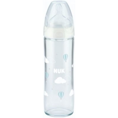 Sklenená dojčenská fľaša NUK New Classic 240 ml white - Biela