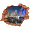 Diera 3D fototapeta nálepka Dubaj v noci 90x70 cm