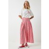 Happiness İstanbul Women's Dark Pink Gingham Flounce Summer Poplin Skirt ružová 40 Happiness İstanbul 8684347161239
