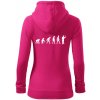 Evolúcia šípky - Mikina dámska trendy zipper s kapucňou - 2XL ( Purpurová )