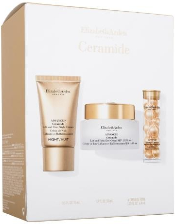 Elizabeth Arden Ceramide Advanced Lift & Firm denný pleťový krém 50 ml + denný pleťový krém Advanced Ceramide Lift And Firm Day Cream SPF15 50 ml + pleťové sérum Advanced Ceramide Capsules