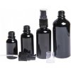 Sklenená fľaška, čierna lesklá, dávkovač krémov, 15 ml