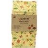 Drefka | Voskové obrúsky, ekologický obal na potraviny, sada Kvietky, S/M/L