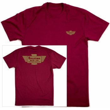 Brixton Cylinder Tee Burgundy/Gold