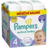 PAMPERS Active Baby Plienky jednorazové 4 (9-14 kg) 180 ks - MESAČNÁ ZÁSOBA