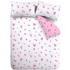 Bielo-ružové krepové obliečky na dvojlôžko 200x200 cm Seersucker Heart – Catherine Lansfield