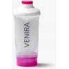 VENIRA šejker s dávkovačom, bielo-ružový, #loveyourself, 500 ml + 150 ml 500 ml + 150 ml