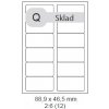 Print etikety 88,9x46,5 mm, biele, 12ks/A4,100A4/bal