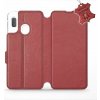Flip puzdro na mobil Samsung Galaxy A20e – Tmavo červené – kožené – Dark Red Leather 5903226908264