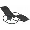 Záhradné ležadlo GARDEN-LINE 148x63x87cm s funkciou hojdania v čiernej farbe