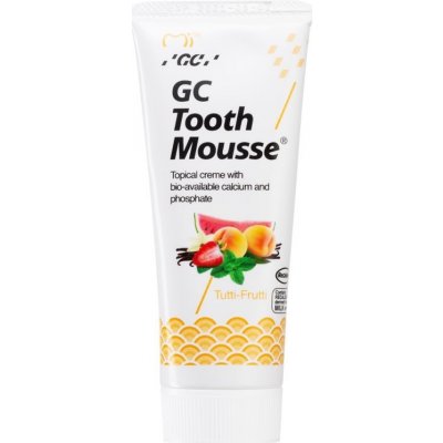 GC Tooth Mousse remineralizačný ochranný krém pre citlivé zuby bez fluóru príchuť Tutti Frutti 35 ml