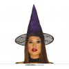 Guirca Čarodejnícky klobúk fialový s pavučinami a pavúkmi