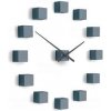 Dizajnové nástenné nalepovacie hodiny Future Time FT3000GY Cubic grey