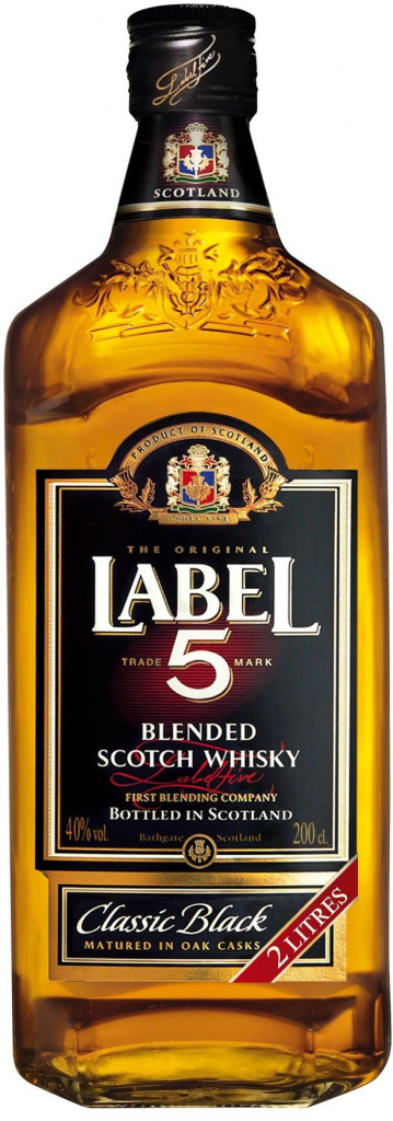 Label 5 Scotch Whisky 40% 2 l (čistá fľaša)