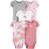 CARTER'S Body krátky rukáv Floral Pink dievča LBB 5 ks PRE/ veľ. 46