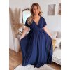 ZAZZA Dlhé spoločenské tmavomodré šaty Veľkosť: XXL