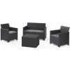 KETER ELODIE 2 SEATER SOFA SET SMOOTH ARMS WITH STORAGE TABLE antracit/sivá (253948) - set záhradného nábytku