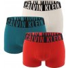 CALVIN KLEIN - pánske boxerky 3PACK Intense power redwood / turquoise tones-XXL (111-115 cm)