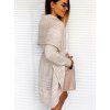 Fashionweek Taliansky teply sveter kabát s golierom DELUX OK Farba: Béžový, Veľkosť: Universal