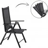 Záhradná skladacia stolička, čierna 66x56x107cm 62429 TIH3507