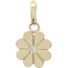 Zlatý prívesok so zirkónmi štvorlístok 8065 (585/1000) 0.25 g