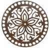 Víko na košík kytka walnut, kruh 15cm
