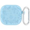 AppleKing silikónový obal so vzorom kvetov pre AirPods 4 - modrý - možnosť vrátiť tovar ZADARMO do 30tich dní