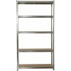 Kovový regál BestBerg BBMS-30 / 120 x 180 x 45 cm / 5 políc / strieborná/hnedá