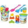 LEAN Toys Súprava hračiek na piesok Vedierko Mlynček na zalievanie Formičky Farebné