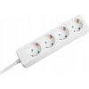 Predlžovací Kábel do zásuvky Rebel 1,5 m, 4 ks, biely
