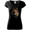 Lev fotka - Dámske tričko Pure - XL ( Čierna )
