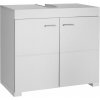 tectake 405365 skrinka pod umývadlo idris, 2 priehradky,nosnosť 35 kg - biela