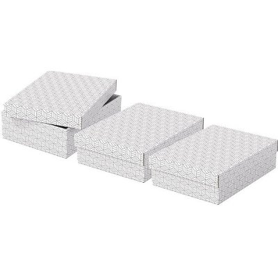 Esselte Home veľkosť M nízka 26,5 x 10 x 36 cm, biela – sada 3 ks