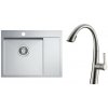 Alveus SET A22188 Brúsená oceľ SETA22188 - Drez Nerezový Quarto 20, ľavý - 615x480mm, vanička 400x380x190mm + bateria Slovarm ES.3508.G