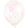 Balóny s konfetami svetloružové 30cm 6ks