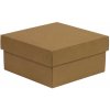 Darčeková krabička s vekom 200x200x100/40 mm, hnedá - kraft