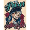 Ceduľa Tattoo - From Paris With Love 30cm x 20cm Plechová tabuľa