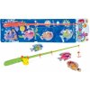 Teddies Hra ryby rybár magnetické plast 4 ks a prút plast 44 cm asst 2 farby na karte