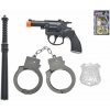 Policajný set 4 ks pištoľ klapacia 14 cm s doplnkami