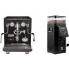 ECM Synchronika, black, dark walnut + Rancilio STILE, black