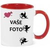 FOTOpošta Hrnček s fotkou farebný rámik Srdce 1 MODRÝ 350 ml