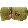 Poľovnícka deka - deka pre poľovníkov - motív jeleň - zelená