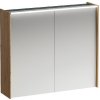 Laufen Lani - Zrkadlová skrinka s LED osvetlením, 71x82x21 cm, 2 dvierka, dub H4037621122671